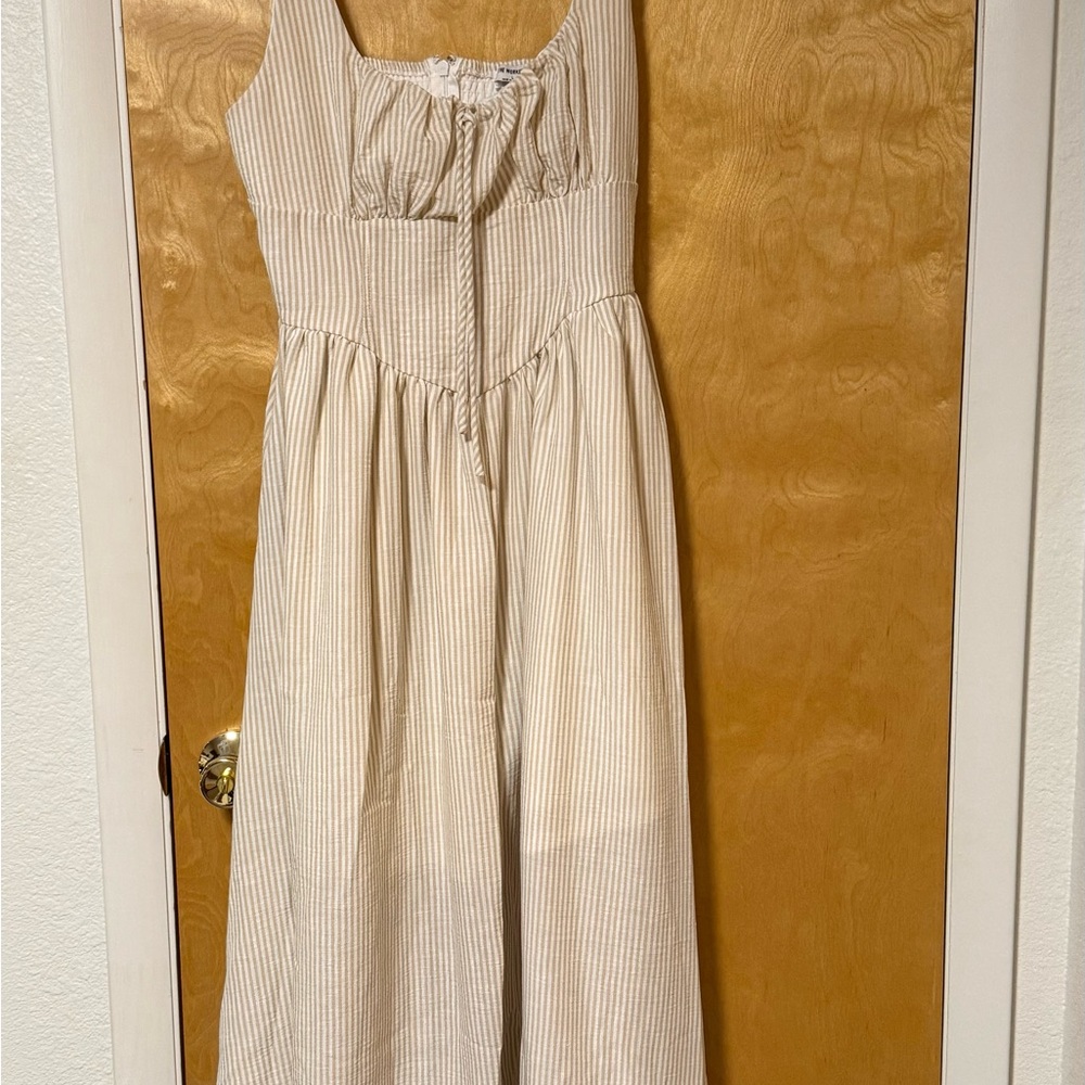 Workshop Republic Clothing Cream Striped Maxi Dress